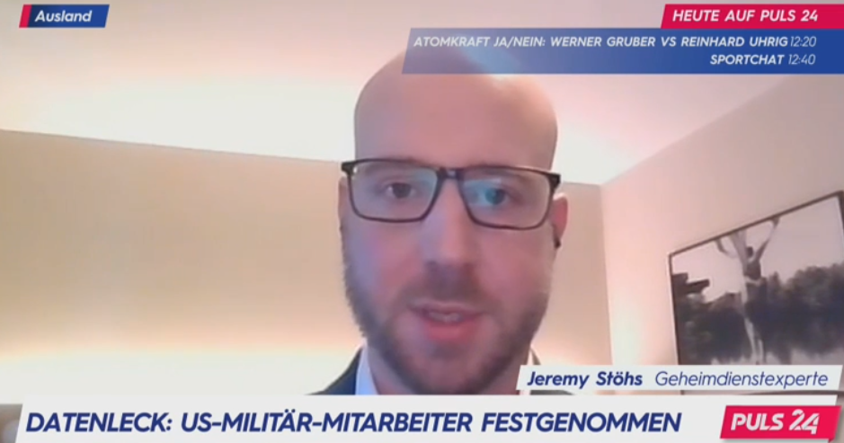 Jeremy Stöhs zum Datenleck beim US-Militär von Puls24 und ServusTV interviewed