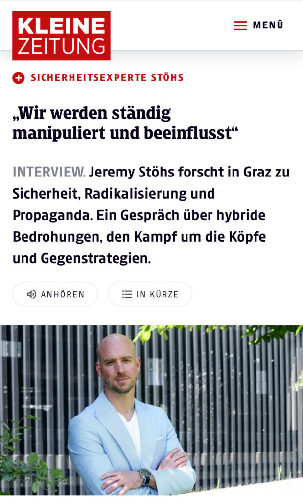 Stv. ACIPSS-Direktor Dr. Jeremy Stöhs über Desinformation, Cyberangriffe und Sicherheitsforschung